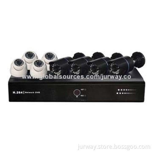DVR Kit, Includes 1 Piece 8CH HDMI P2P DVR, 8 Cameras, 1/3" CCD 500TVL, 3.6mm Lens, 24-piece IR LEDs